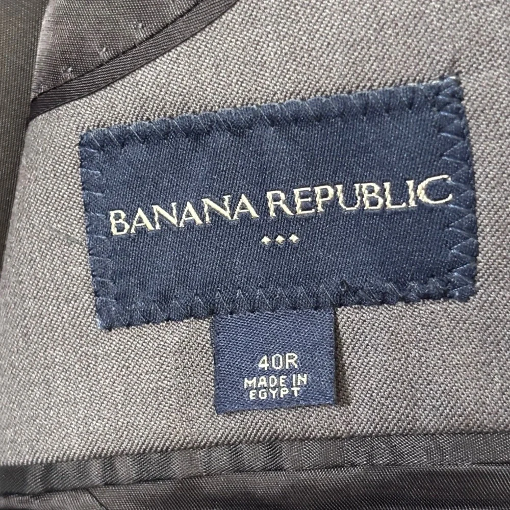Banana Republic Grey Egyptian Wool Professional Classic Blazer Mens 40R